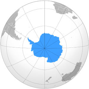 English: Antarctica: orthographic projection; ...