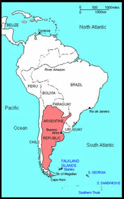 Map of the Falkland Island 