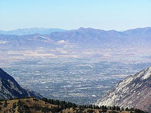 View of Salt Lake valley from 11,000 foot summ...